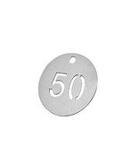RVS sleutellabels Ø30 mm uitgespaard getal - per set
