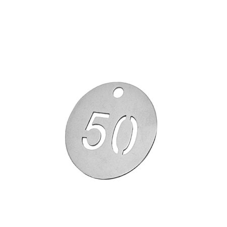 CombiCraft RVS nummerplaatjes Ø30 mm uitgespaard getal - per set