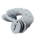 RVS nummerplaatjes Ø30 mm uitgespaard getal - per set