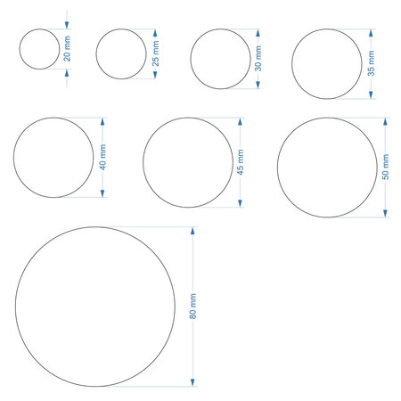 CombiCraft Blanco RVS nummerplaatjes rond zonder bevestiging - per 1 stuk
