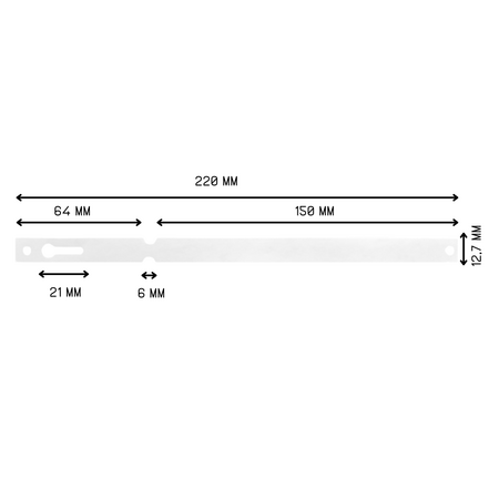CombiCraft Blanco Tyvek sleufetiketten 220x12,7mm zigzag gevouwen voor matrixprinters in wit - per 1000 etiketten