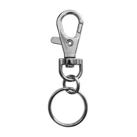 CombiCraft Karabijnhaken met splitring combinatie 16x35mm metaal vernikkeld - per 10 stuks