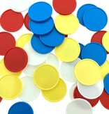 Blanco plastic munten Ø26mm - per 100 stuks