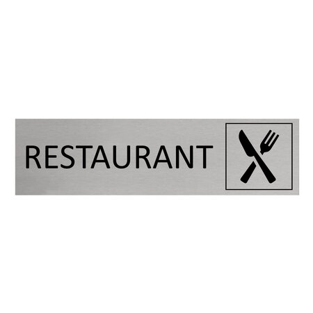 Aluminium deurbordje Restaurant 165 x 45 mm - per 1 stuk