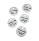 CombiCraft Aluminium sleutellabel met tekst en nummer zilverkleurig - per stuk