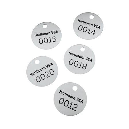 CombiCraft Aluminium sleutellabel met tekst en nummer zilverkleurig - per stuk