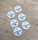 CombiCraft Aluminium sleutellabel met tekst en nummer zilverkleurig - per stuk