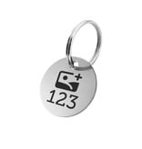 Aluminium sleutellabel met nummer en logo zilverkleurig - per stuk