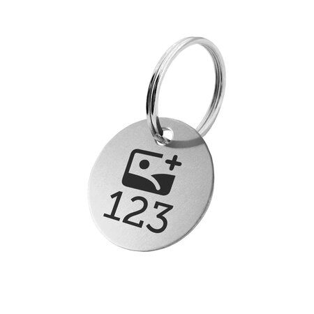 Aluminium sleutellabel met nummer en logo zilverkleurig - per stuk