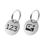 CombiCraft Aluminium sleutellabel met nummer en logo zilverkleurig tweezijdige gravering - per stuk