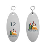 Aluminium hotel sleutelhanger Santisimo 40 x 90 mm eigen ontwerp - per 1 stuk