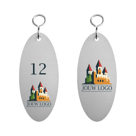 Aluminium hotel sleutelhanger Santisimo 40 x 90 mm eigen ontwerp - per 1 stuk