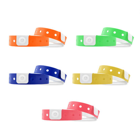 Blanco smalle vinyl polsbandjes - 100 stuks