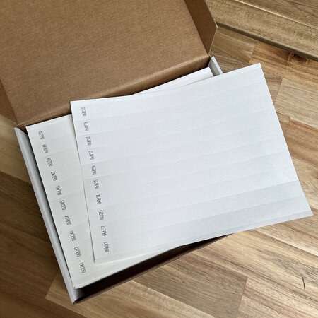 Blanco polsbandjes om zelf te bedrukken met laserprinters - per 100 stuks