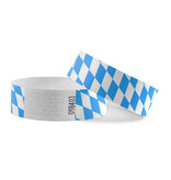 Oktoberfest Tyvek polsbandjes met Beierse ruit  - per 100 stuks