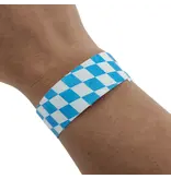 Oktoberfest Tyvek polsbandjes met Beierse ruit  - per 100 stuks