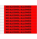 No alcohol allowed Tyrex polsbandjes - per 100 stuks