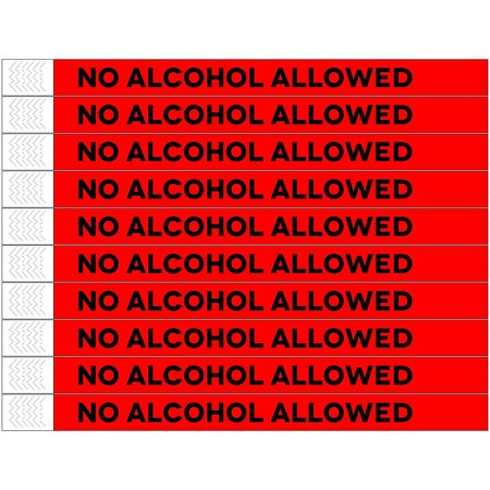 No alcohol allowed Tyrex polsbandjes - per 100 stuks