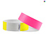 Blanco Tyvek polsbandjes neon kleurenmix - per  100 stuks