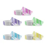 Blanco Tyvek polsbandjes gestreepte kleurenmix - 100 stuks
