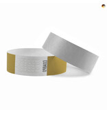 Blanco Tyvek polsbandjes metallic kleurenmix - per 100 stuks