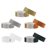 Blanco Tyvek polsbandjes metallic kleurenmix - per 100 stuks