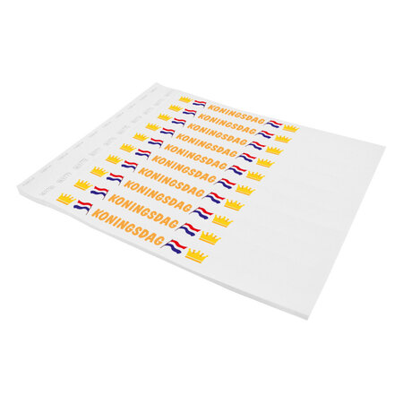 Koningsdag polsbandjes full colour druk - per 100 stuks