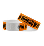 Koningsdag polsbandjes zwarte druk - per 100 stuks