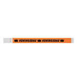 Koningsdag polsbandjes zwarte druk - per 100 stuks