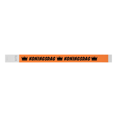 Koningsdag polsbandjes zwarte druk - per 100 stuks