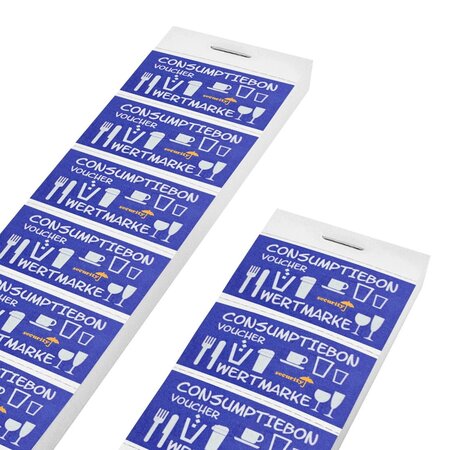 Consumptiebonnen met UV-beveiliging op strips van 10 bonnen - per 1000 bonnen