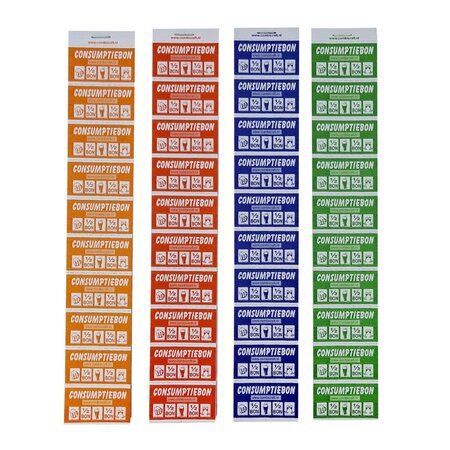 Halve consumptiebon op strips van 10 bonnen - per 1000 bonnen