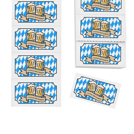 Consumptiebon Oktoberfest in full colour op strips - per 1000 bonnen