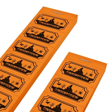 CombiCraft Consumptiebon Halloween in oranje op strips - per 1000 bonnen