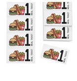 CombiCraft Consumptiebon full colour met maaltijd iconen Engelstalig op strips - per 1000 bonnen