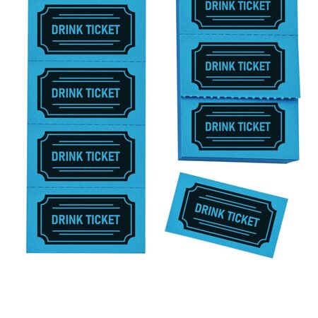 Consumptiebon in klassieke stijl met tekst drink ticket op strips - per 1000 bonnen