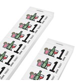 Consumptiebon full colour met drank iconen Engelstalig op strips - per 1000 bonnen