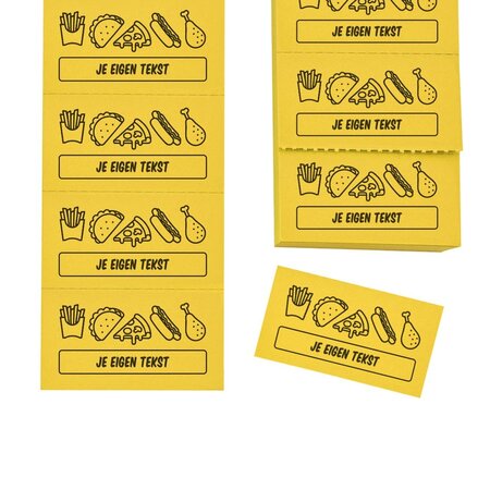 CombiCraft Consumptiebonnen met maaltijd iconen en eigen tekst - per 1000 bonnen