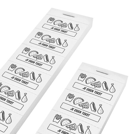 CombiCraft Consumptiebonnen met maaltijd iconen en eigen tekst - per 1000 bonnen