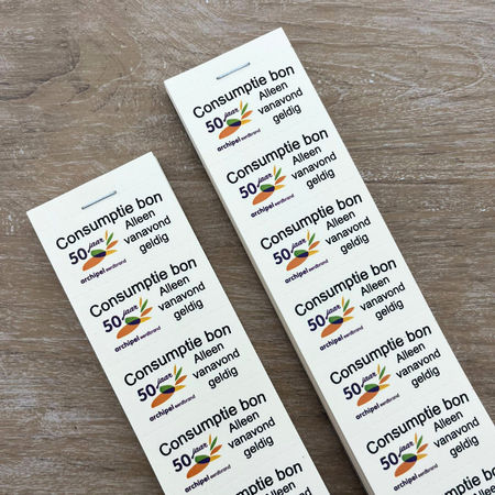 CombiCraft Consumptiebonnen bedrukken met een eigen ontwerp in full colour - per 1000 bonnen