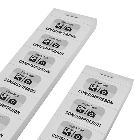 Consumptiebonnen maken met eigen logo op strips - per 1000 bonnen