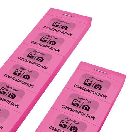 Consumptiebonnen maken met eigen logo op strips - per 1000 bonnen