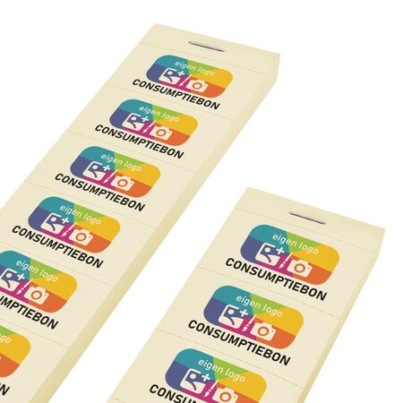 Consumptiebonnen maken met eigen logo full colour op strips - per 1000 bonnen