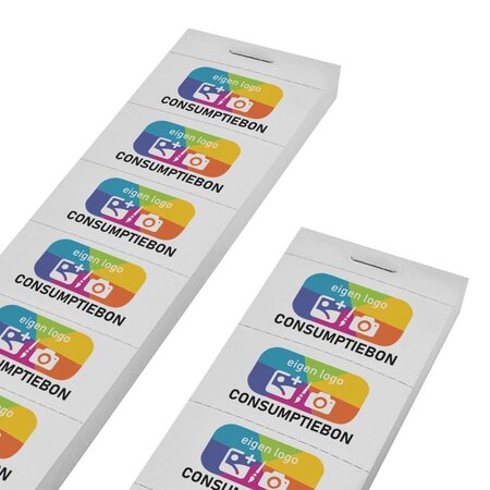 Consumptiebonnen maken met eigen logo full colour op strips - per 1000 bonnen