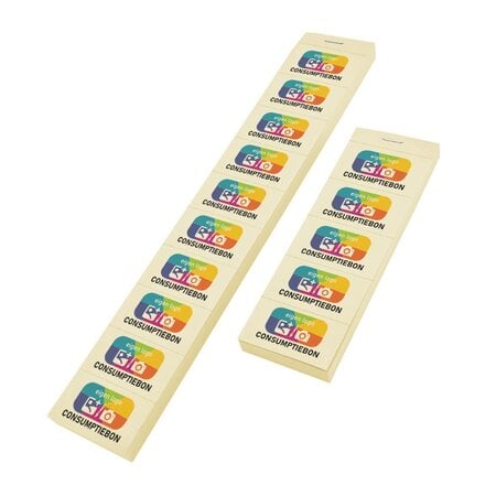 Consumptiebonnen maken met eigen logo full colour op strips - per 1000 bonnen