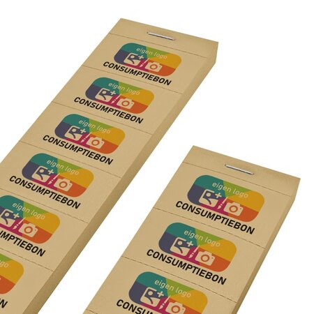Consumptiebonnen maken met eigen logo full colour op strips - per 1000 bonnen