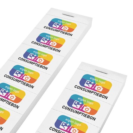 Consumptiebonnen maken met eigen logo full colour op strips - per 1000 bonnen