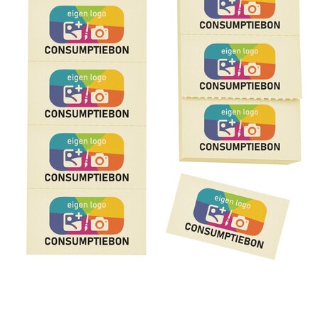Consumptiebonnen maken met eigen logo full colour op strips - per 1000 bonnen
