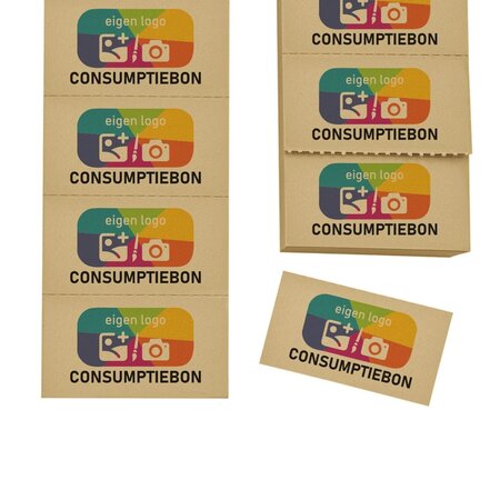Consumptiebonnen maken met eigen logo full colour op strips - per 1000 bonnen