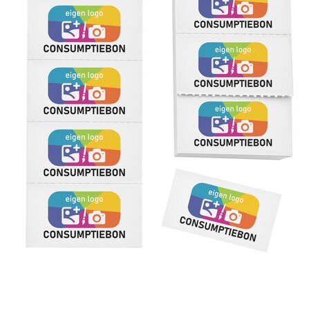 Consumptiebonnen maken met eigen logo full colour op strips - per 1000 bonnen